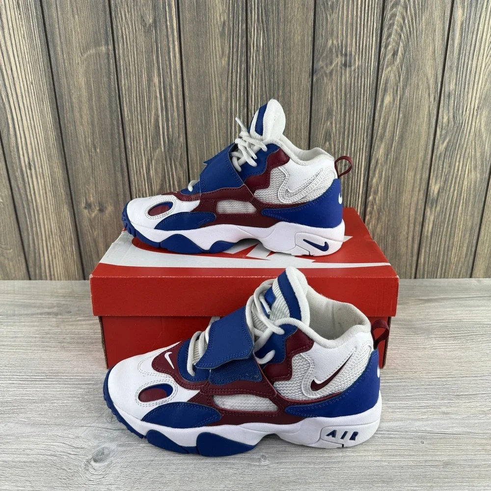 Nike Air Speed Turf Max 96 Shoes Boys 5.5Y White Blue Red Sneakers DZ4449-100